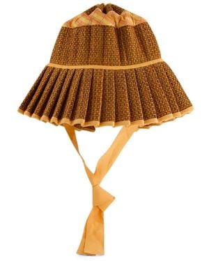 Lorna Murray Ravello Check-Pattern Woven Sun Hat - Brown