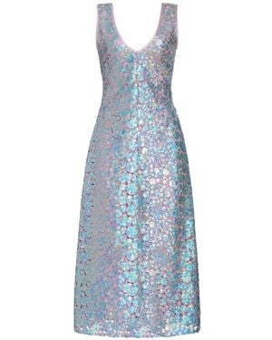 Markarian Schillerndes Odette Pailletten-Midikleid - Blau