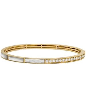 Jewels Aficionado 18K Mother-Of-Pearl And Diamond Bangle Bracelet - Metallic
