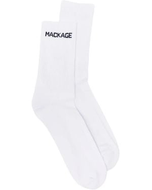 Mackage Gerippte Woods Socken Mit Logo - Weiß