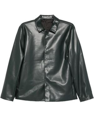 Costumein Leather Collar Jacket - Green