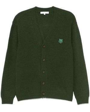 Maison Kitsuné Fox パッチ カーディガン - グリーン