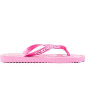 Versace Jeans Couture Floral-Print Flip-Slops - Pink