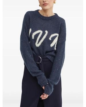 Liviana Conti Pullover mit Pailletten - Blau