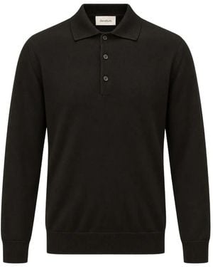 Diana Studio Button-Up Long-Sleeve Polo Shirt - Black