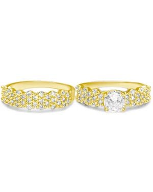 Hzmer Jewelry Sitara Crystal-Embellished Rings (Set-Of-Two) - Metallic