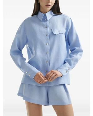 Mia Peculiar Chemise À Boutonnière - Blue