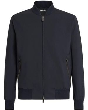 ZEGNA Trofeo Elements Wool Bomber Jacket - Blue
