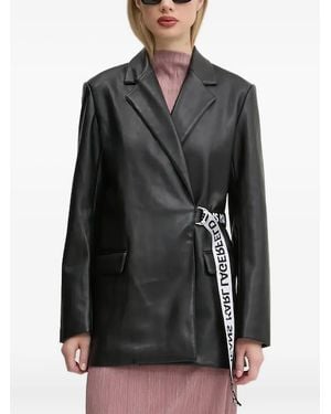 KARL LAGERFELD Logo-Belted Blazer - Black