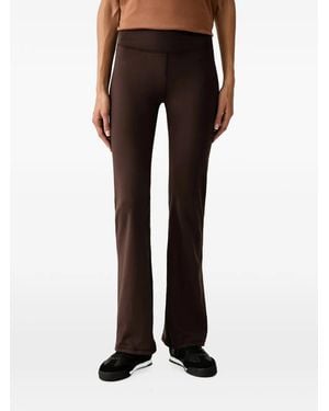 DKNY Logo-Print Flared Trousers - Black