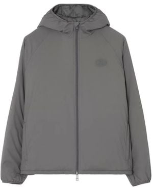 Burberry Nylon Dunwich Hooded Jacket - Gray