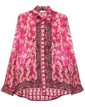 Pierre Louis Mascia Floral-Print Silk Shirt - Pink