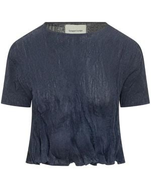 GONGDID DESIGN Gd172 Wavy Cropped Top - Blue