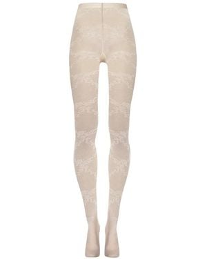 Wolford Floral Lace Tights - White