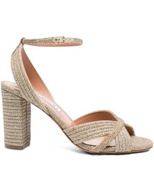 Aquazzura 90Mm Very Sundance Ankle-Strap Sandals - Metallic