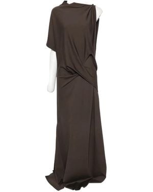 ELY ELY Asymmetric Draped Maxi Dress - White