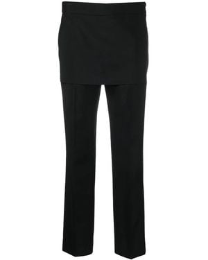 Givenchy Skirt-Detail Slit Trousers - Black