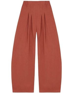 Cortana Elena Pleated Palazzo Trousers - Red