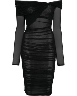 Mugler Off-Shoulder Mini Dress - Black