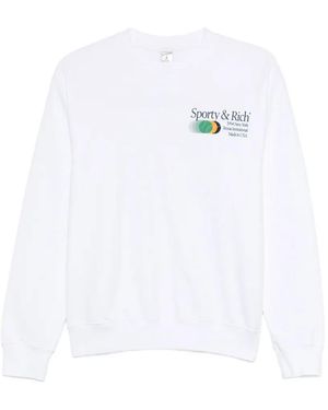 Sporty & Rich Invitational Cew-Neck Sweatshirt - White