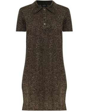 A.P.C. Minikleid mit geknöpftem Kragen - Grün