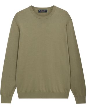 Brooks Brothers Crew Neck Ribbed Jumper - Green