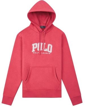 Polo Ralph Lauren Logo-Detail Cotton Hoodie - Red