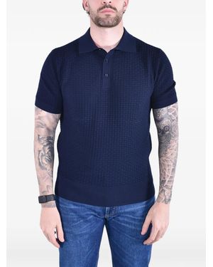 Kangra Polo En Maille Nid D'Abeille - Blue