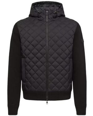 Moncler Pull Matelassé À Lien De Resserrage - Noir