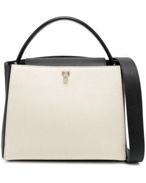 Valextra Medium Brera Leather Tote Bag - Metallic