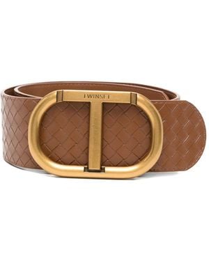 Twinset Woven Oval-Buckle Belt - Brown