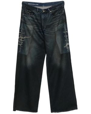 DIESEL Vaqueros Anchos Con Efecto Descolorido - Gris