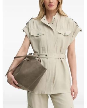 Bruuns Bazaar Belted Patch-Pocket Shirt - Natural