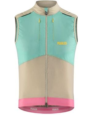 Pedaled Colour-Block Zip-Fastening Vest - Green