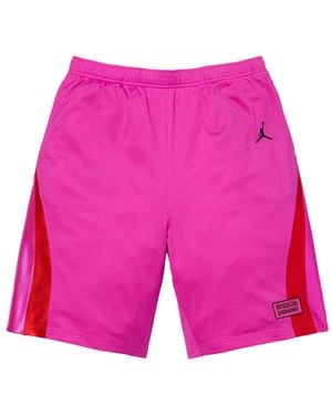 Supreme X Jordan Logo-Patch Shorts - Pink