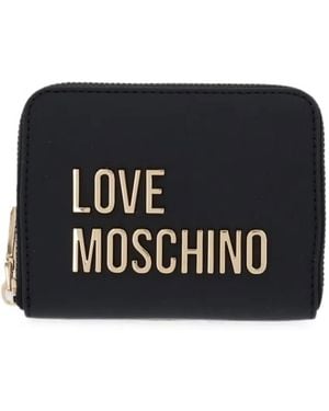 Love Moschino Logo-Plaque Wallet - Black