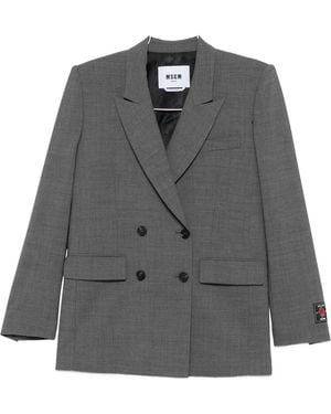 MSGM Virgin Wool-Blend Blazer - Gray