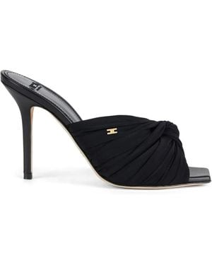 Elisabetta Franchi Draped Crossed Strap Sandals - Black