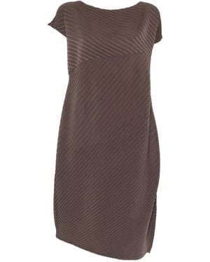 Issey Miyake Asymmetric Midi Dress - Brown