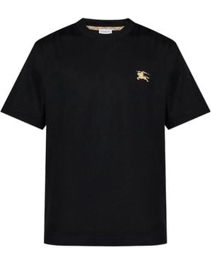 Burberry Knight Cotton T-Shirt - Black