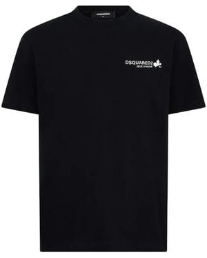 DSquared² Camiseta Con Logo Estampado - Negro