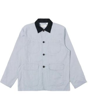 Universal Works Contrast Collar Shirt Jacket - Blue