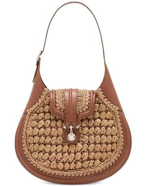 Giorgio Armani Borsa A Spalla Piccola Con Inserto Intrecciato - Bianco