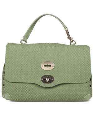 Zanellato Small Postina Studded Leather Tote Bag - Green