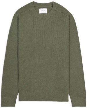 NN07 Kevin Ribbed-Knit Saddle-Sleeve Sweater - Green