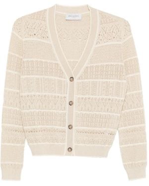 ERMANNO FIRENZE Cardigan Mit V-Ausschnitt - Weiß