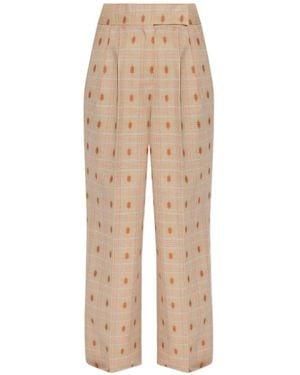 Etro Wool Wide-Leg Pants - Natural
