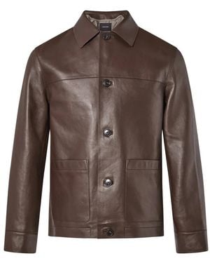 Yves Salomon Leather Jacket - Brown