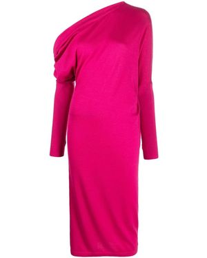 Tom Ford Off-Shoulder Sweater Dress - Pink