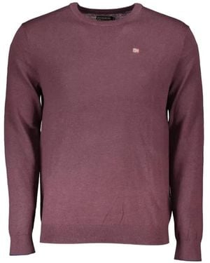 Napapijri Logo-Patch Crew-Neck Jumper - Purple